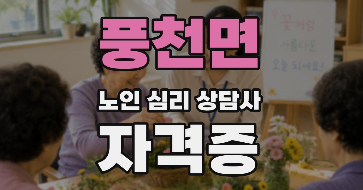 풍천면 노인 심리 상담사 자격증