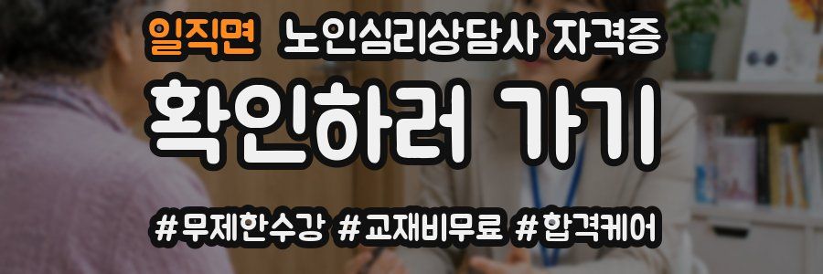일직면 노인 심리 상담사 자격증