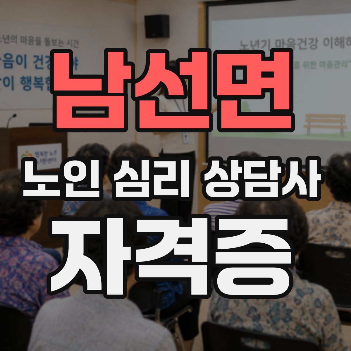 남선면 노인 심리 상담사 자격증