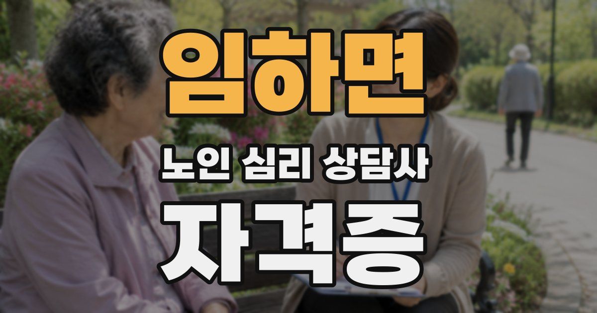임하면 노인 심리 상담사 자격증