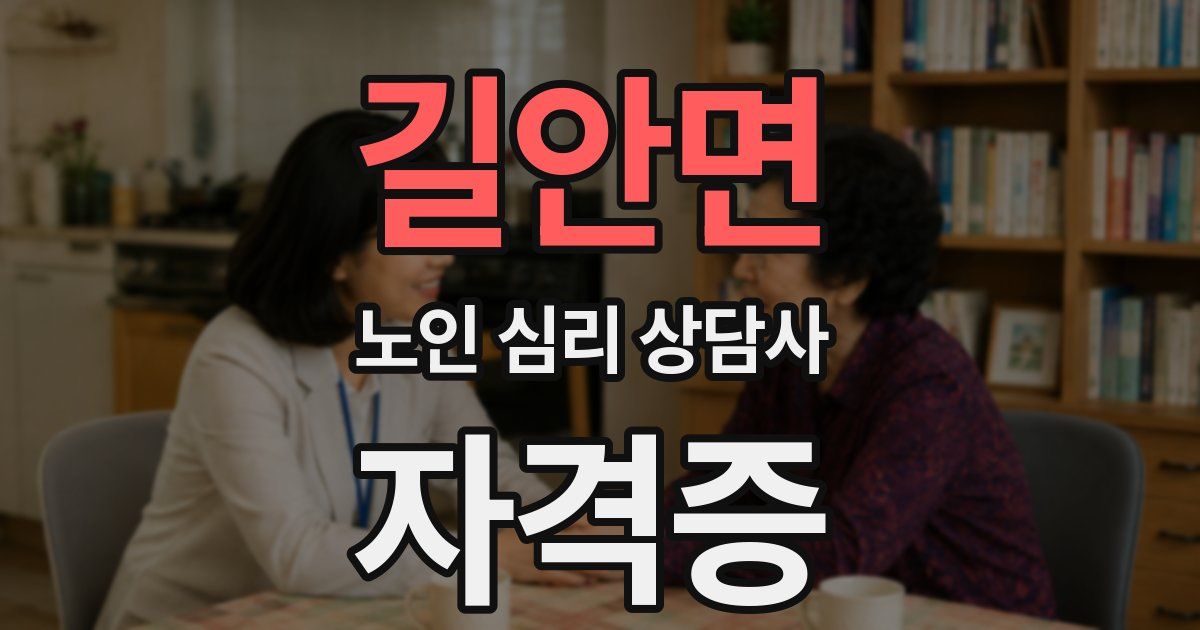길안면 노인 심리 상담사 자격증