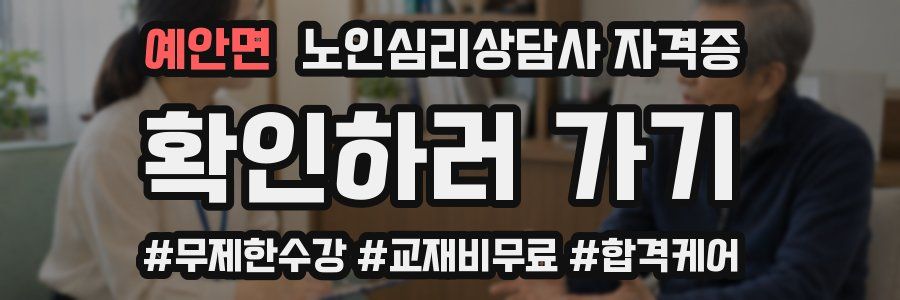 예안면 노인 심리 상담사 자격증