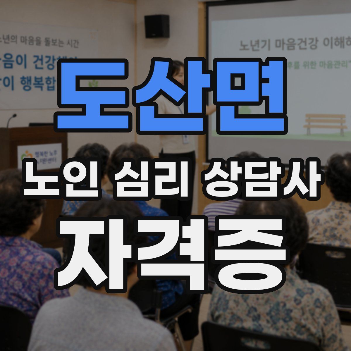 도산면 노인 심리 상담사 자격증