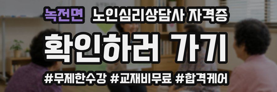 녹전면 노인 심리 상담사 자격증