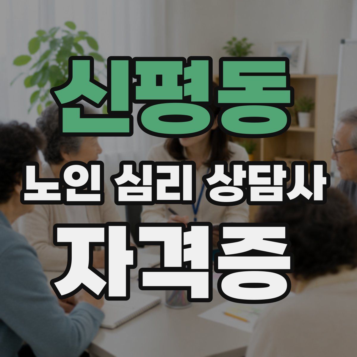 신평동 노인 심리 상담사 자격증