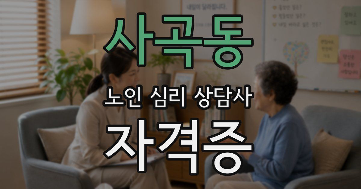 사곡동 노인 심리 상담사 자격증