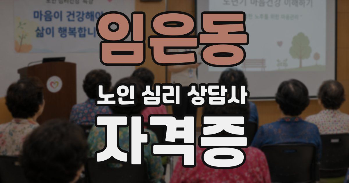 임은동 노인 심리 상담사 자격증
