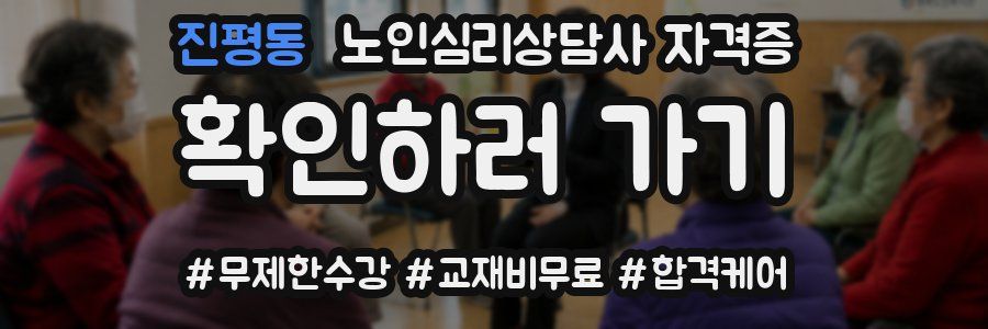 진평동 노인 심리 상담사 자격증