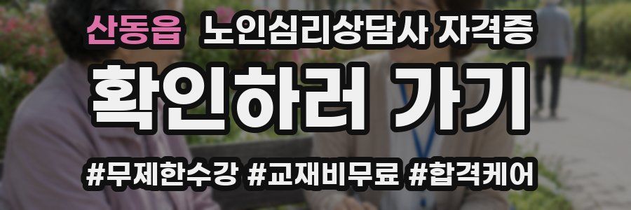 산동읍 노인 심리 상담사 자격증