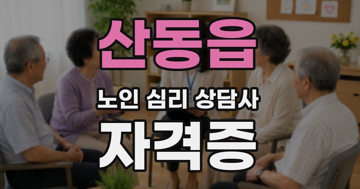 산동읍 노인 심리 상담사 자격증