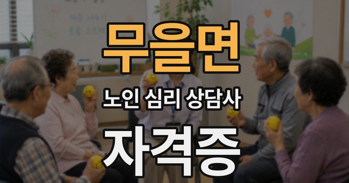무을면 노인 심리 상담사 자격증