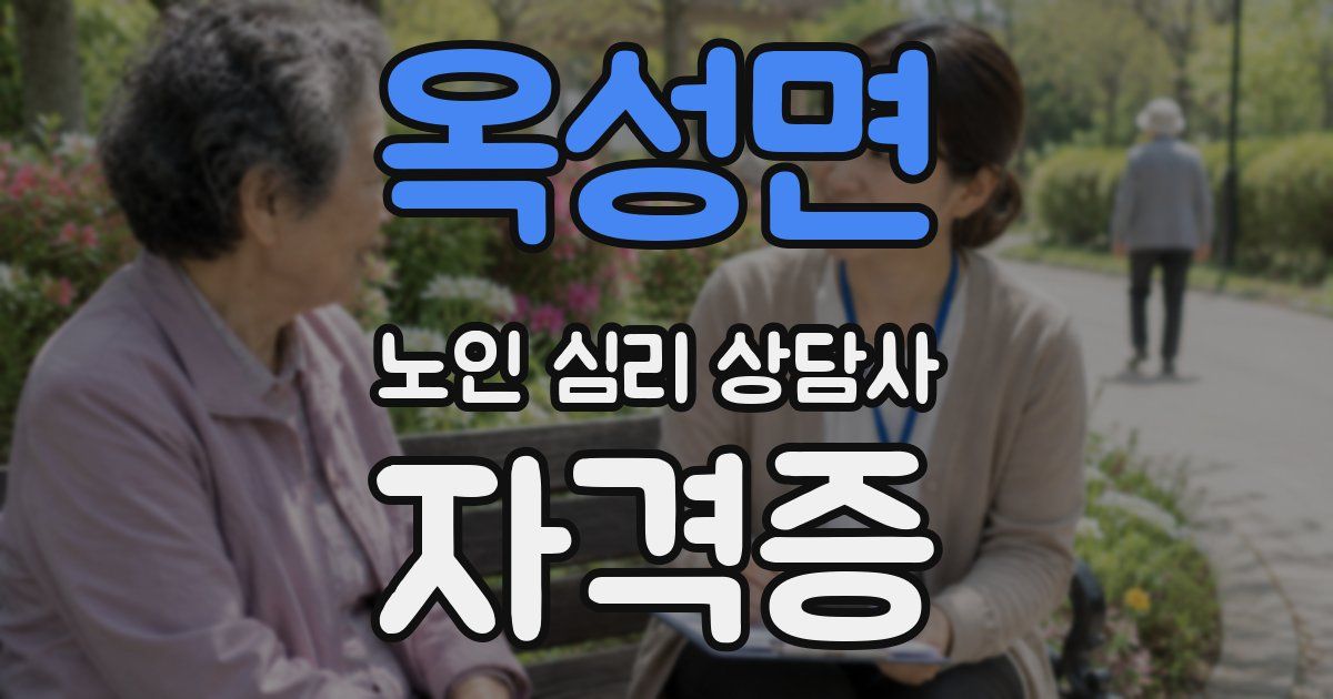 옥성면 노인 심리 상담사 자격증