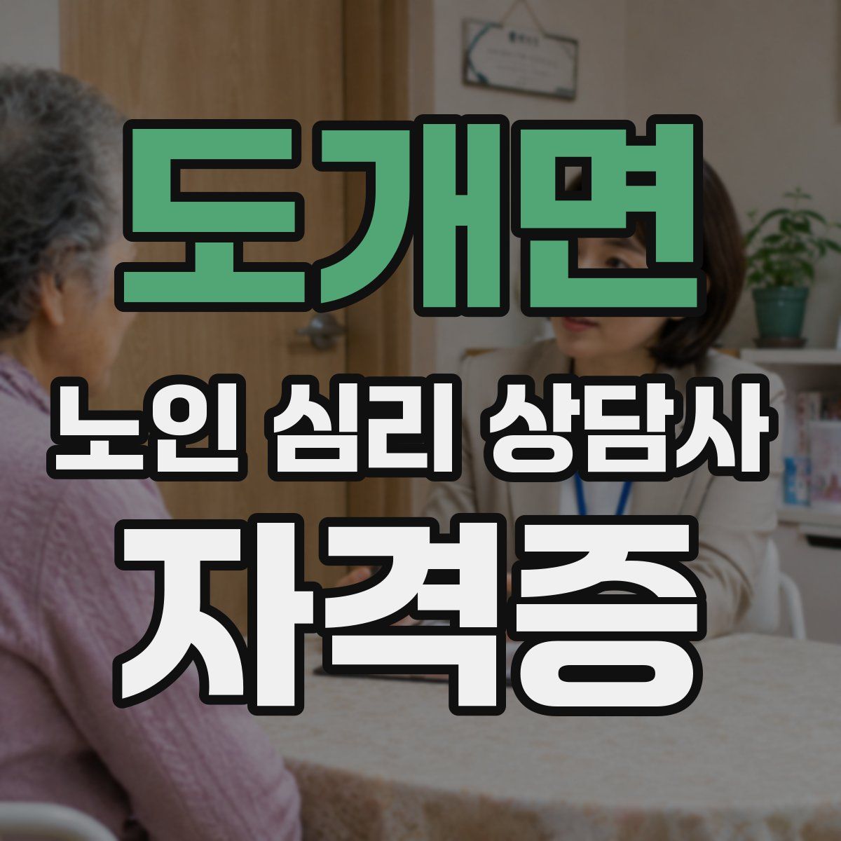 도개면 노인 심리 상담사 자격증