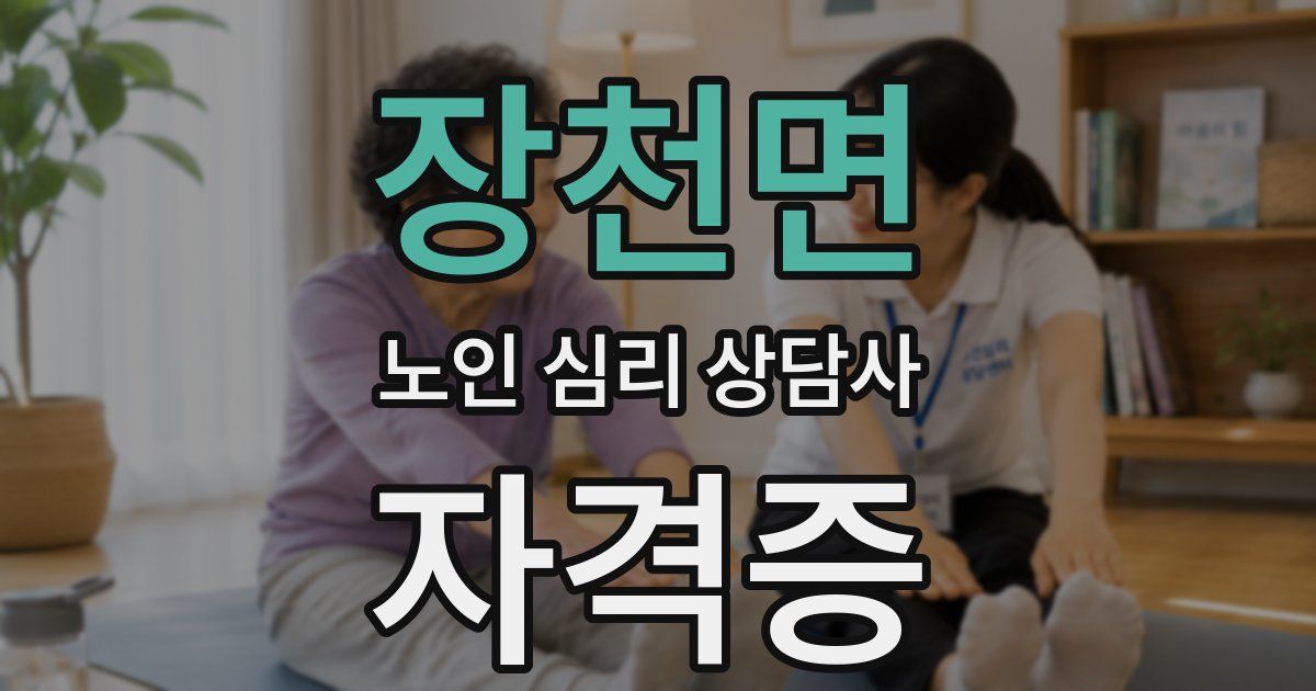장천면 노인 심리 상담사 자격증