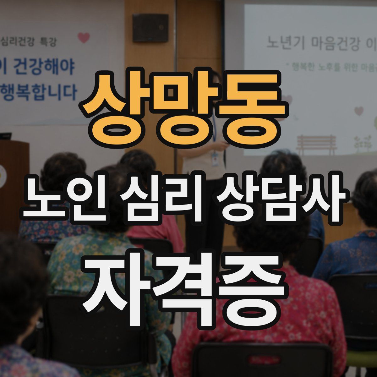 상망동 노인 심리 상담사 자격증