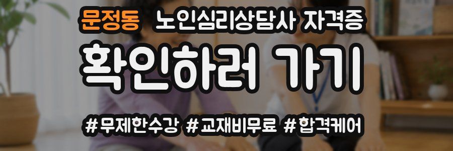 문정동 노인 심리 상담사 자격증