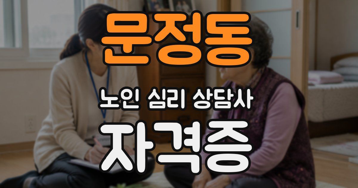 문정동 노인 심리 상담사 자격증