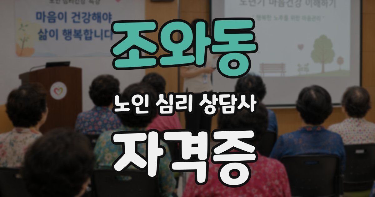 조와동 노인 심리 상담사 자격증