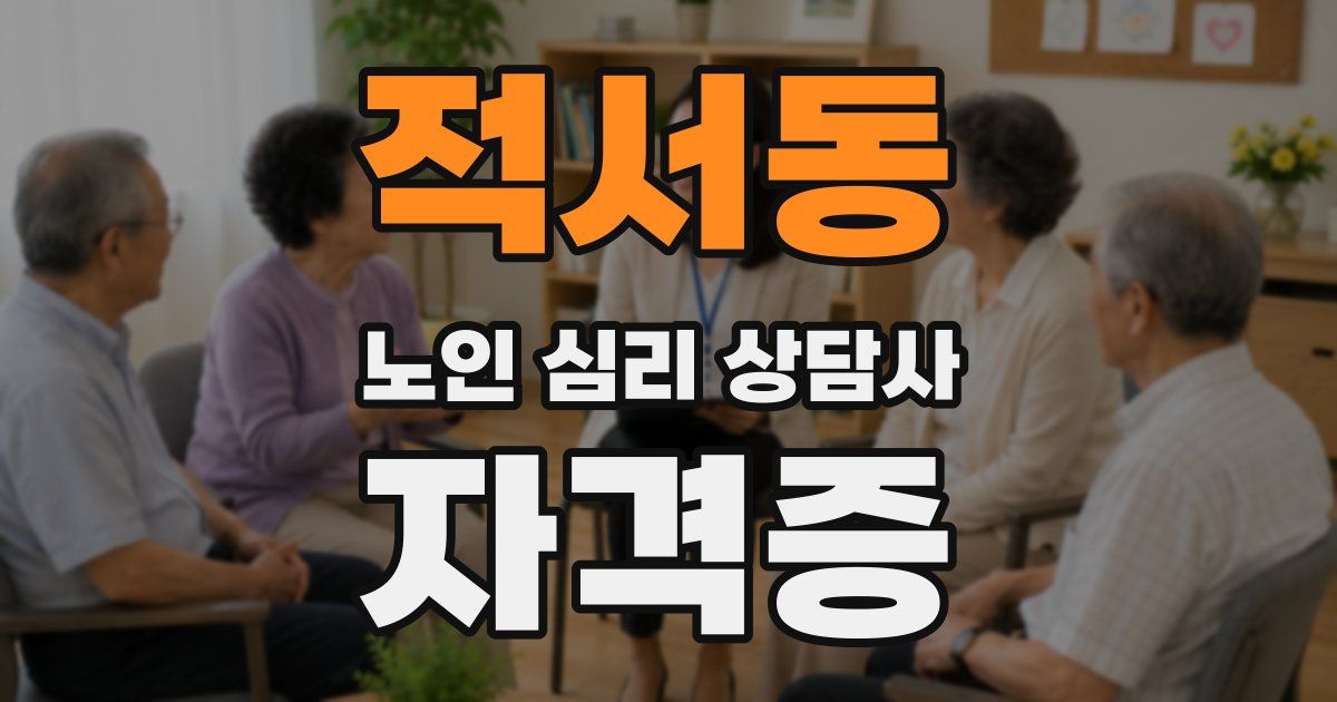 적서동 노인 심리 상담사 자격증