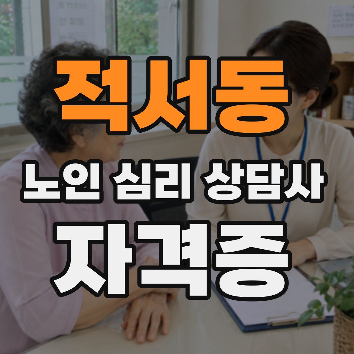 적서동 노인 심리 상담사 자격증