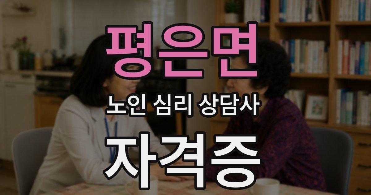 평은면 노인 심리 상담사 자격증
