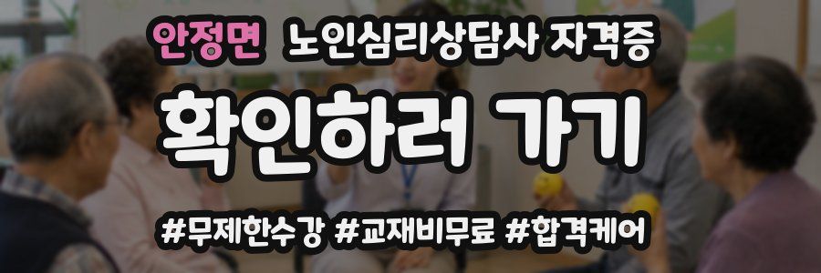 안정면 노인 심리 상담사 자격증