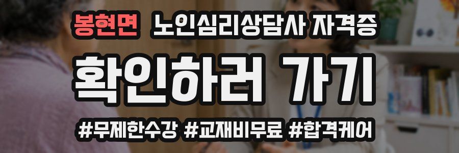 봉현면 노인 심리 상담사 자격증