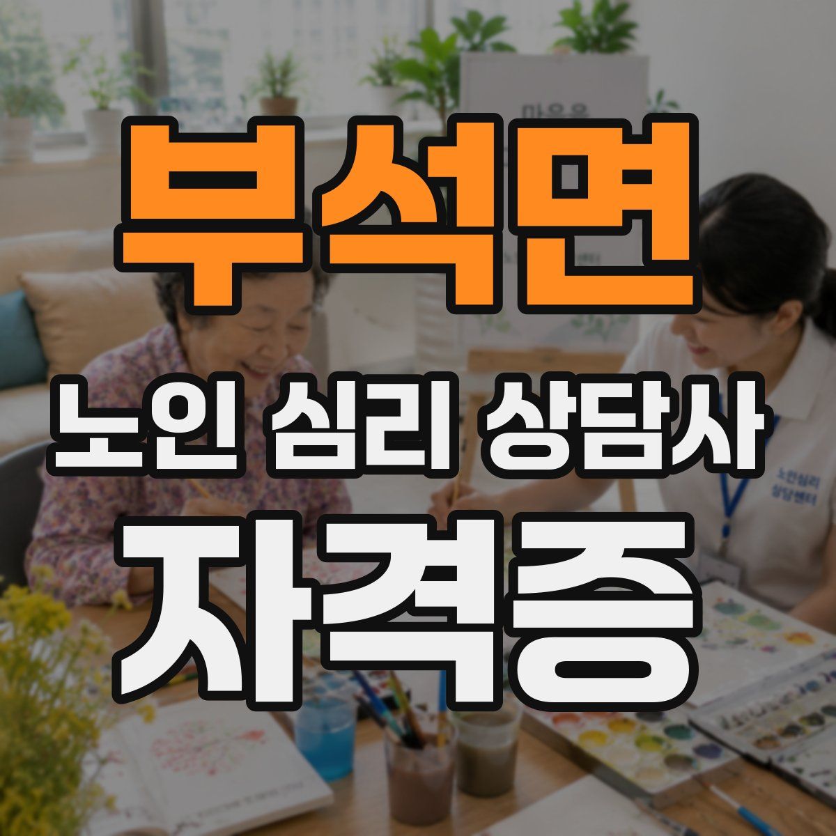 부석면 노인 심리 상담사 자격증