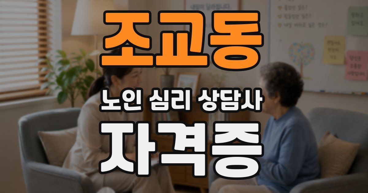 조교동 노인 심리 상담사 자격증
