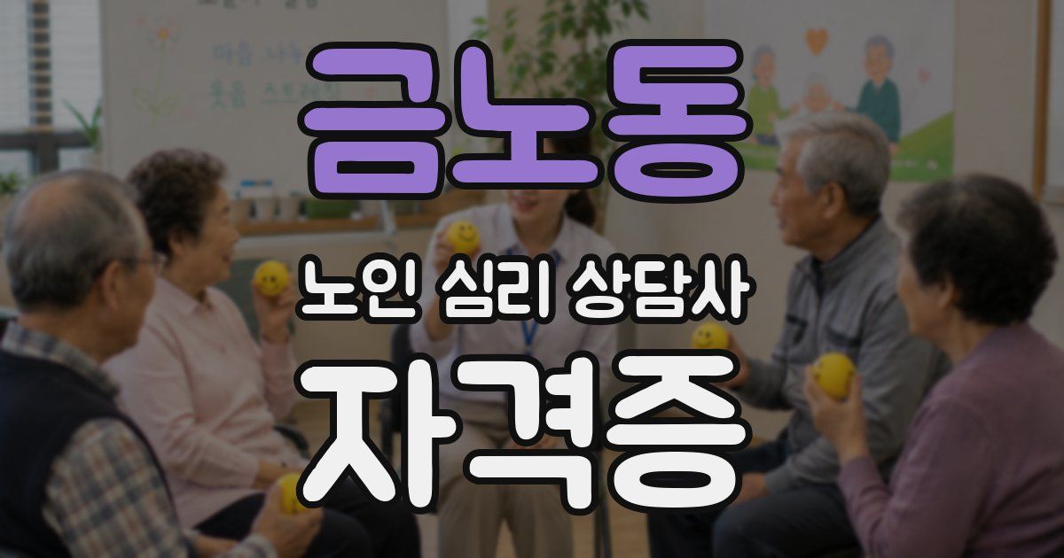 금노동 노인 심리 상담사 자격증