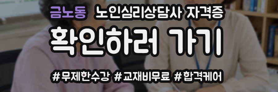 금노동 노인 심리 상담사 자격증
