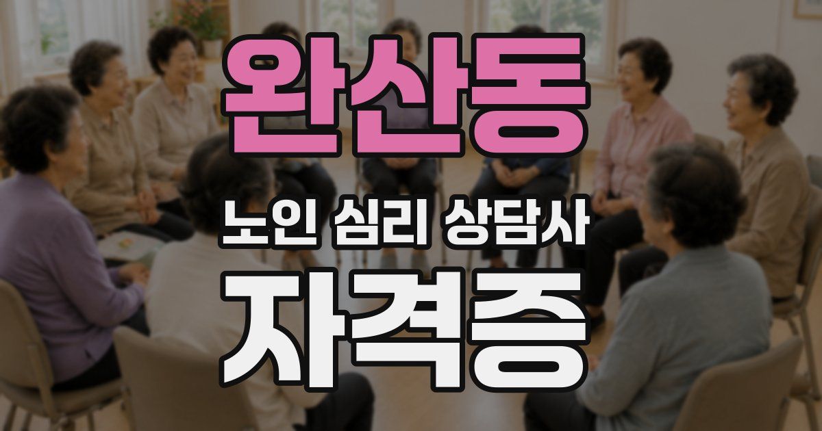 완산동 노인 심리 상담사 자격증