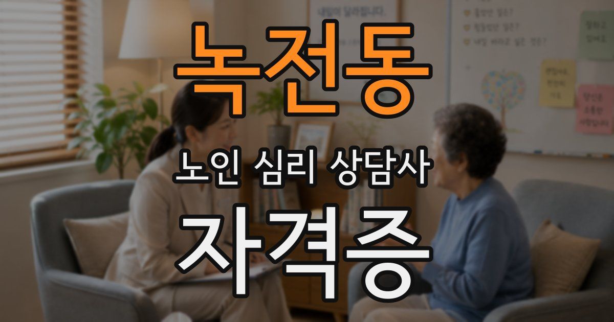 녹전동 노인 심리 상담사 자격증