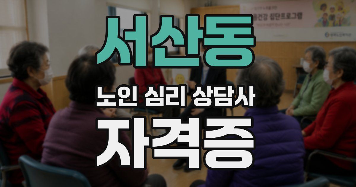 서산동 노인 심리 상담사 자격증