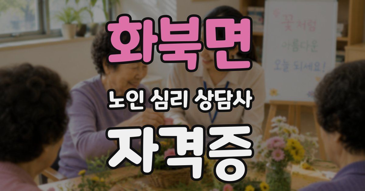화북면 노인 심리 상담사 자격증