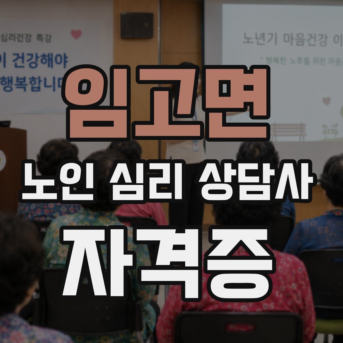 임고면 노인 심리 상담사 자격증