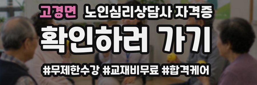 고경면 노인 심리 상담사 자격증