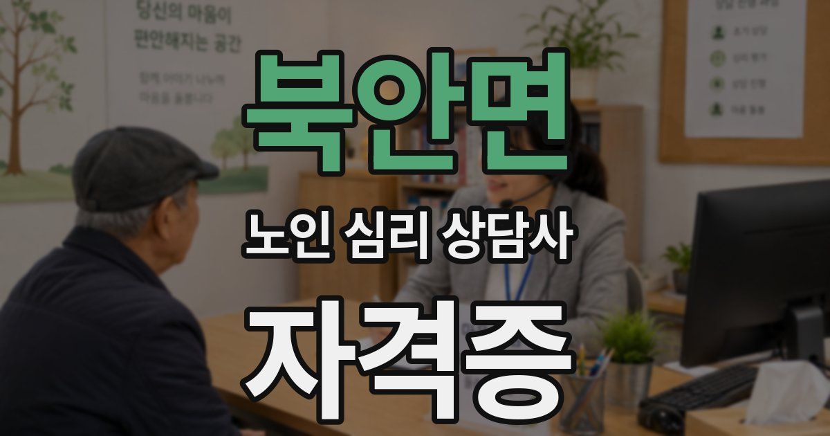 북안면 노인 심리 상담사 자격증