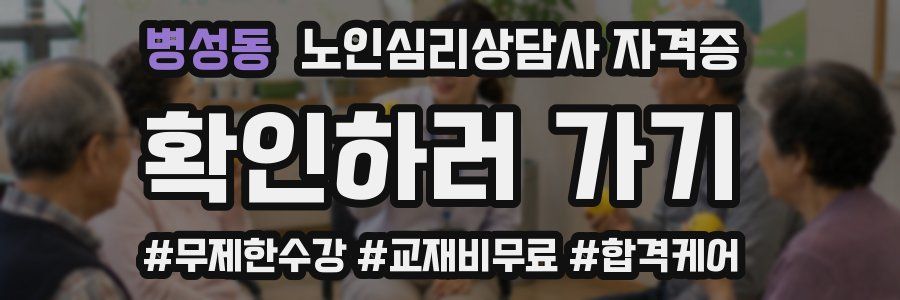 병성동 노인 심리 상담사 자격증