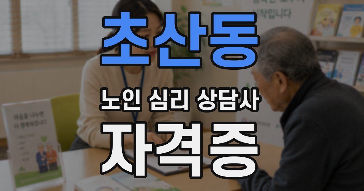초산동 노인 심리 상담사 자격증