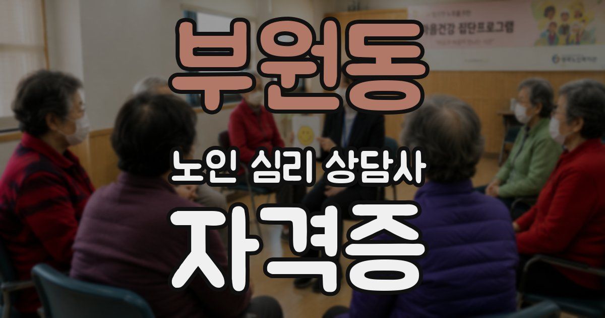 부원동 노인 심리 상담사 자격증