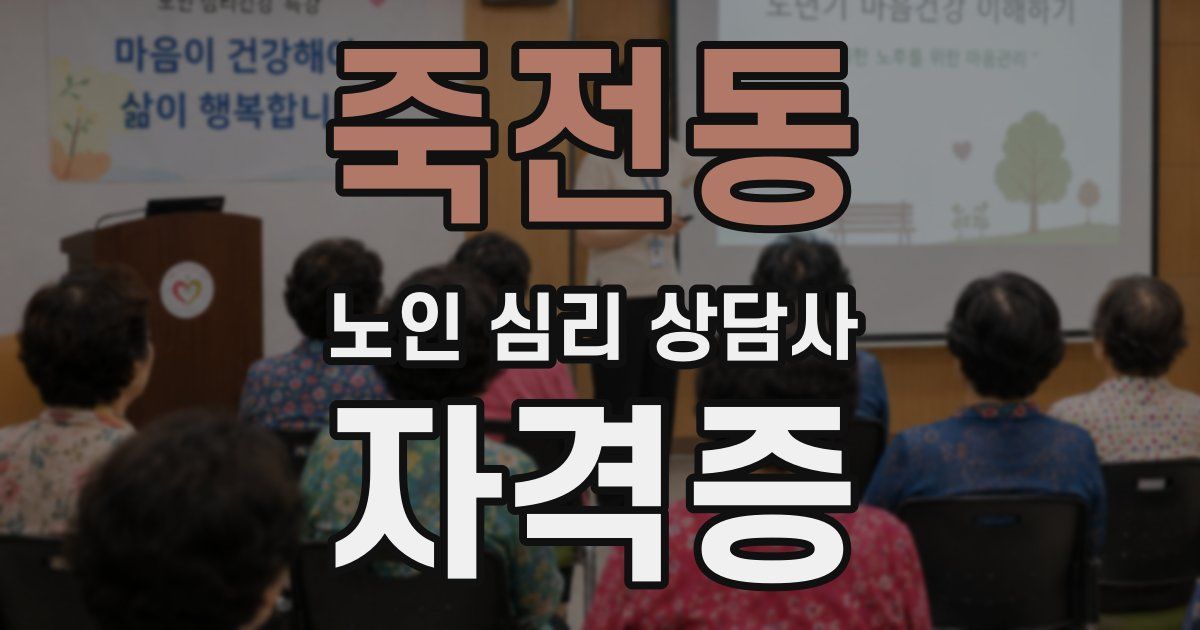 죽전동 노인 심리 상담사 자격증