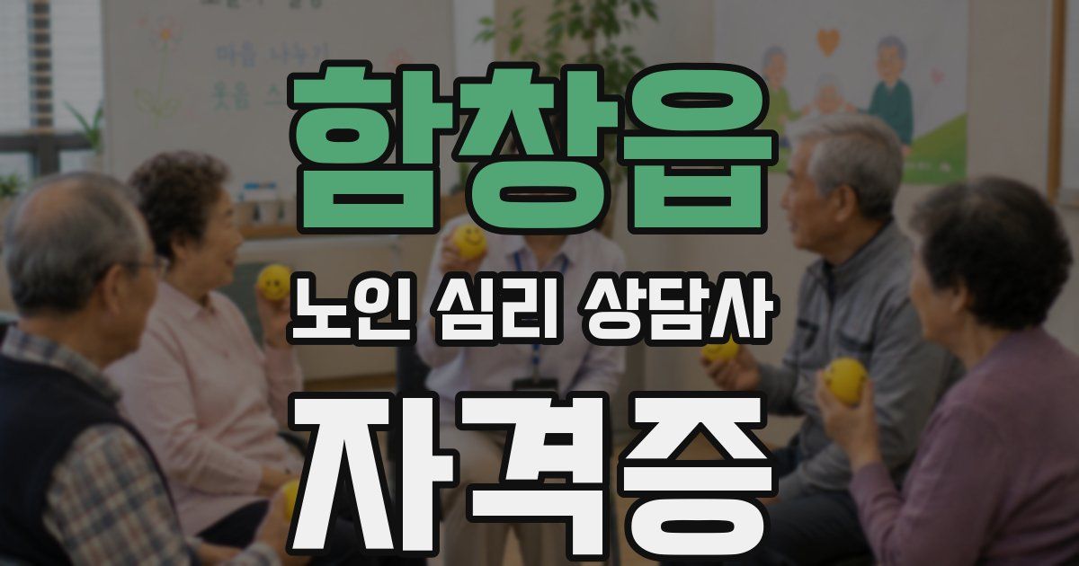 함창읍 노인 심리 상담사 자격증