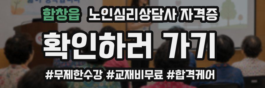함창읍 노인 심리 상담사 자격증