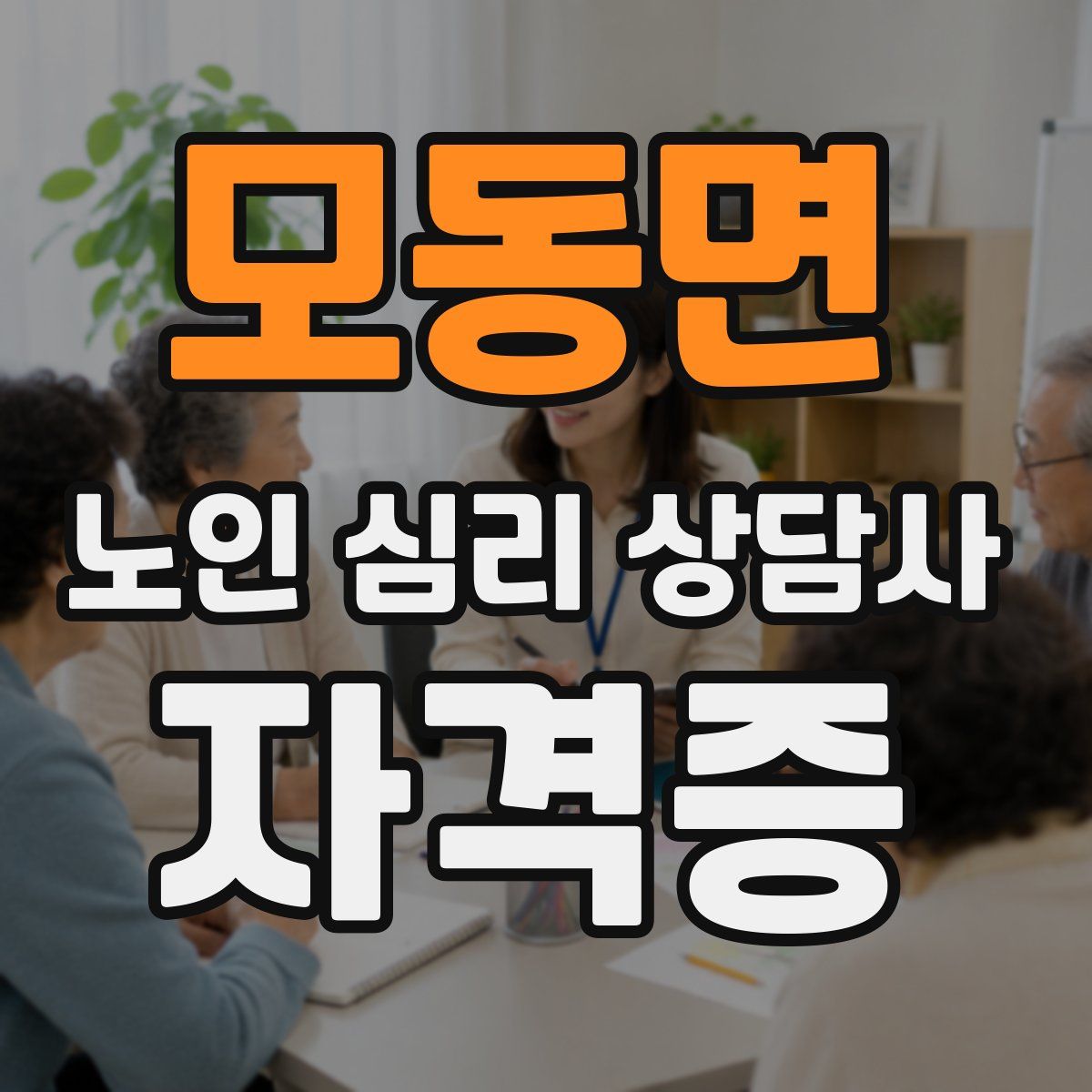 모동면 노인 심리 상담사 자격증