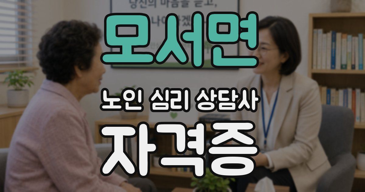 모서면 노인 심리 상담사 자격증