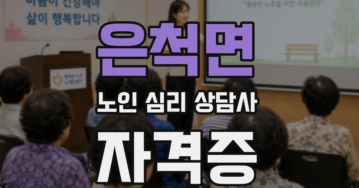 은척면 노인 심리 상담사 자격증