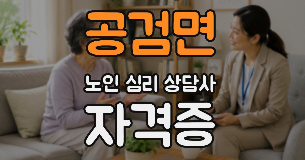 공검면 노인 심리 상담사 자격증