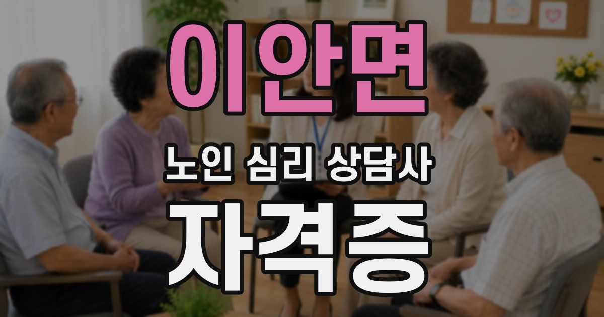 이안면 노인 심리 상담사 자격증