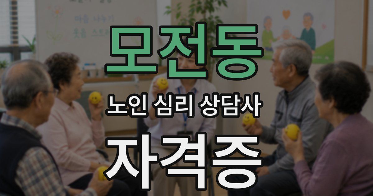 모전동 노인 심리 상담사 자격증